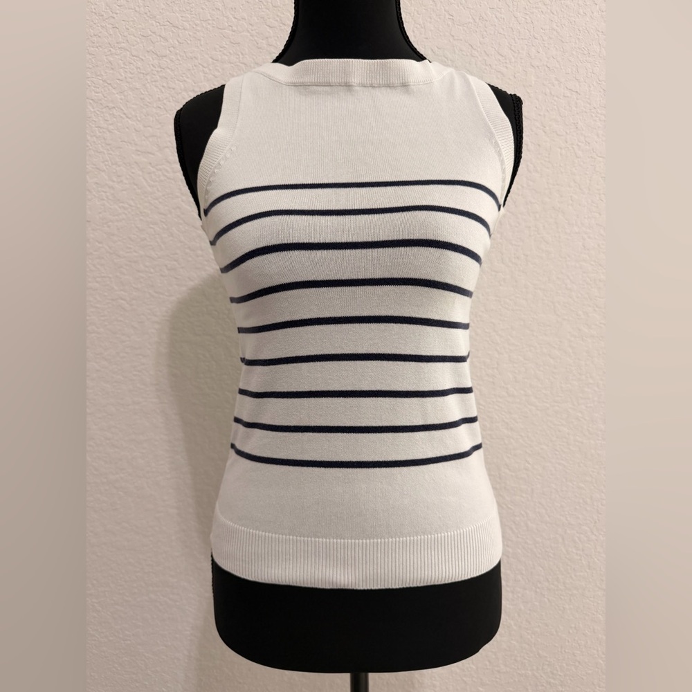 ZARA Black & White Striped Cotton Tank Top | Classic Nautical